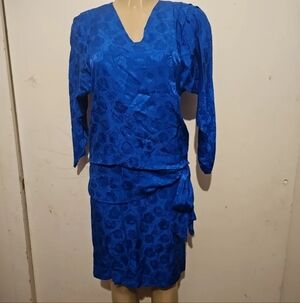 Chic Blue Floral Women's Skirt Set